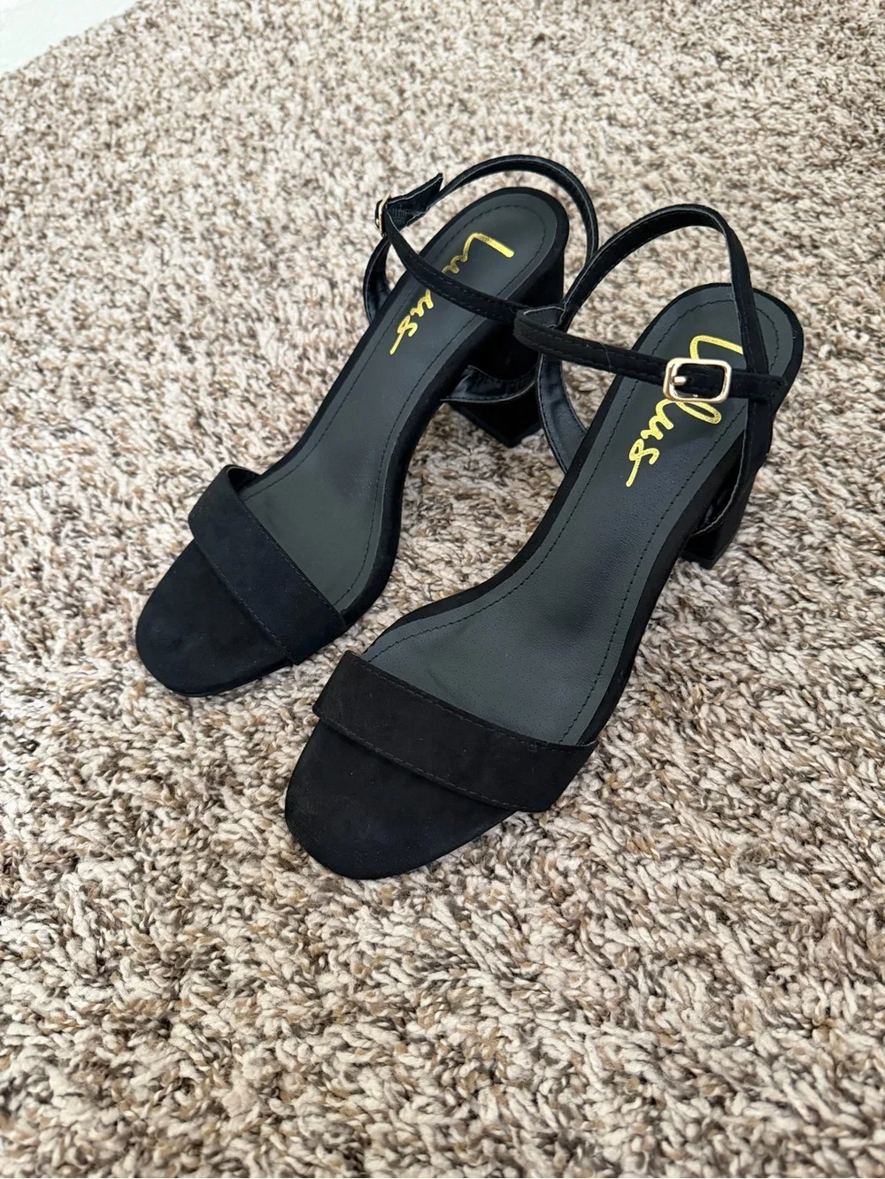 Lulus Arya Black Suede High Heel Sandals
